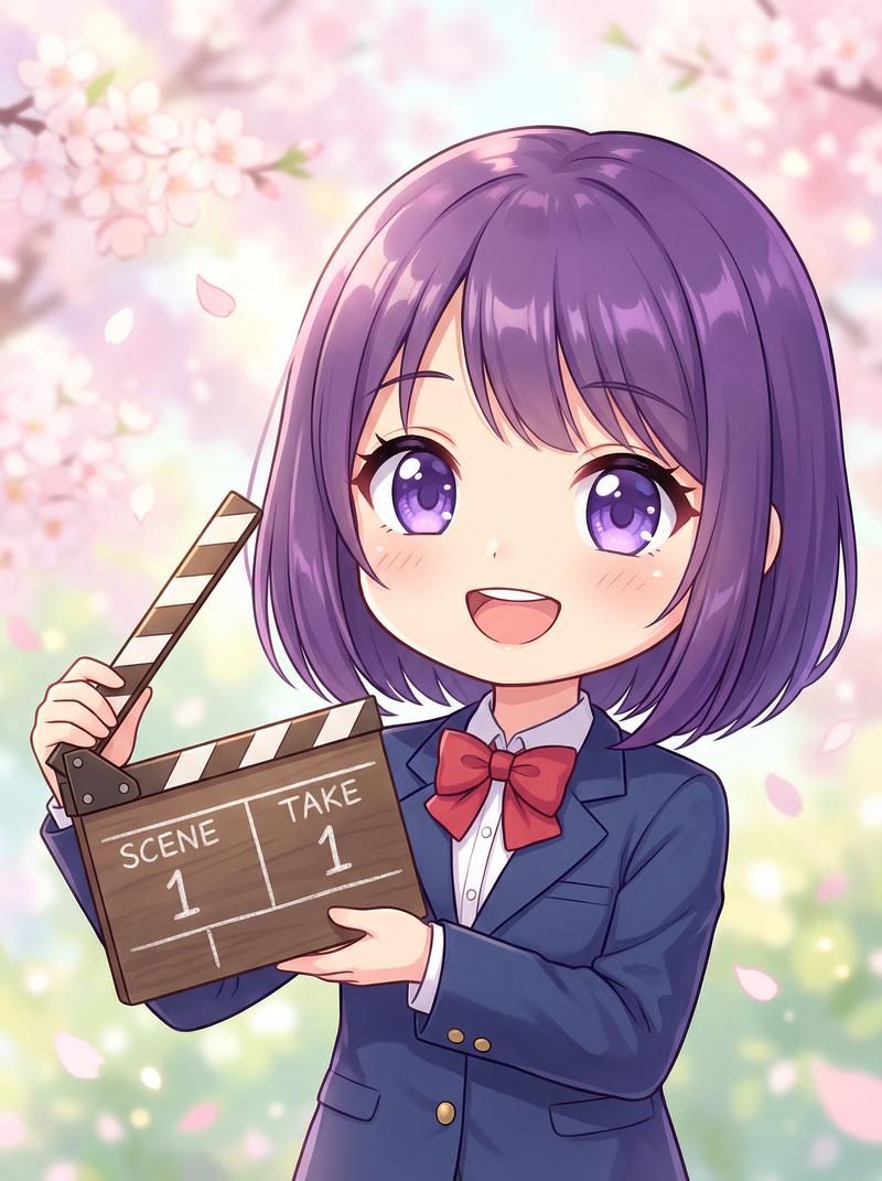 糖心美少女写真-紫发少女动漫角色