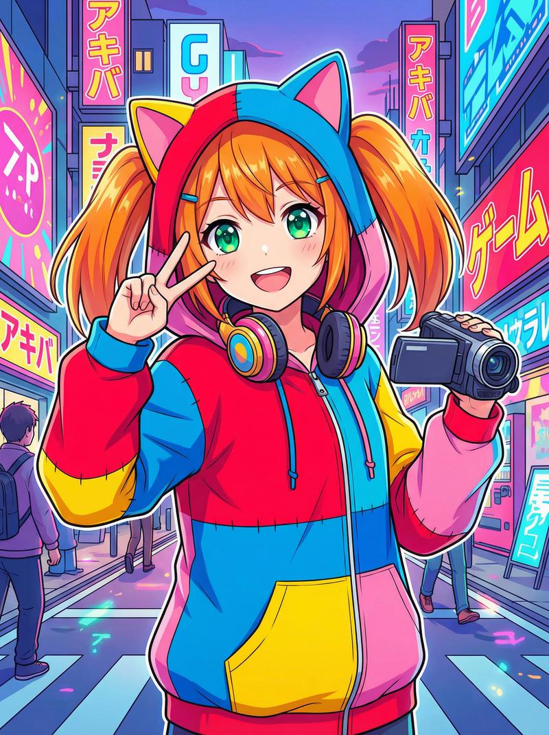 糖心动漫社区-元气橙发少女Cosplay